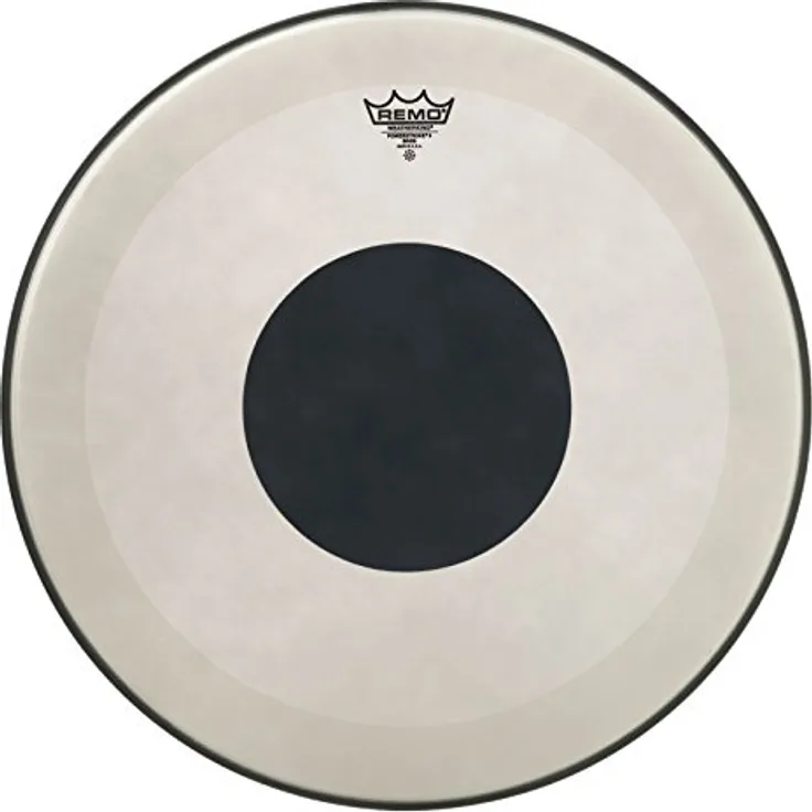 Remo Powerstroke P3 Trommelfell, beschichtet mit schwarzem Punkt, Bass 24" - fokusierter Ton, dämpft Obertöne, schnelle Ansprache