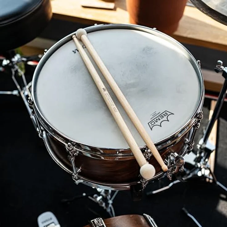 Meinl 5A Switch Stick, Drumstick aus American Hickory mit Filzbeater, Länge 413 mm, Durchmesser 14,4 mm, made in Germany – Bild 7