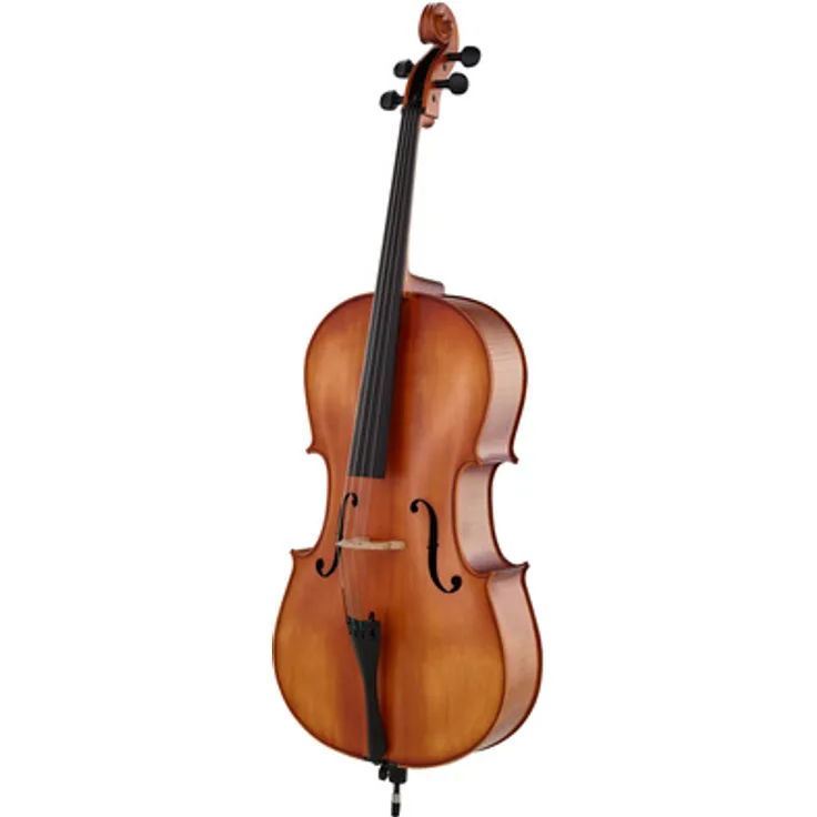 Hidersine Vivente Academy Cello Set 4/4, Cello mit massiver Fichtendecke, Ebenholzgriffbrett und Aluminium Saitenhalter, inkl. Bogen und Tasche