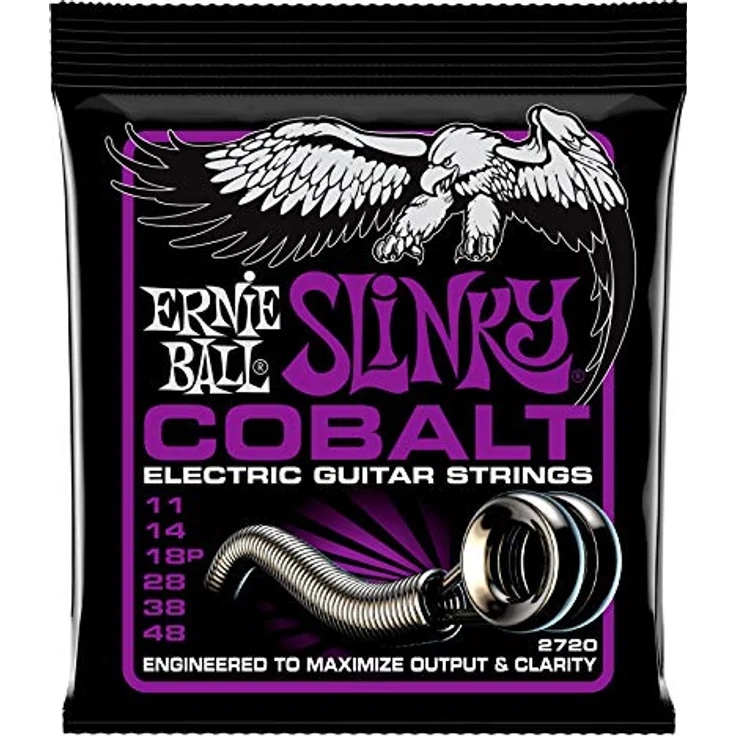 Ernie Ball Power Slinky Cobalt E-Gitarrensaiten, Stärke 11-48, erhöhte Leistung mit Cobalt-Legierung, hergestellt in den USA – Bild 1