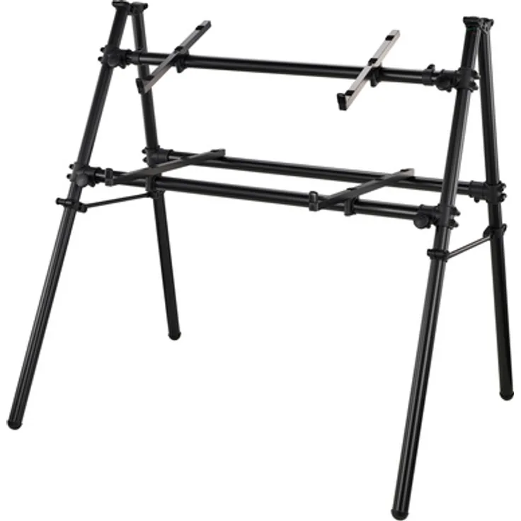 Jaspers 2D-105B Keyboard-Ständer, schwarz, höhenverstellbar für 2 Keyboards, klappbar, belastbar bis 40 kg, made in Germany
