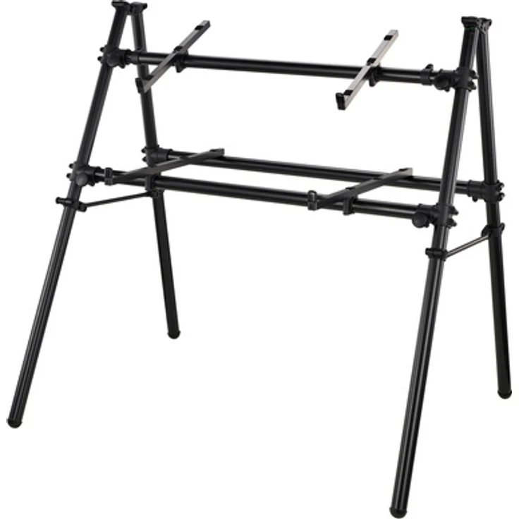Jaspers 2D-105B Keyboard-Ständer, schwarz, höhenverstellbar für 2 Keyboards, klappbar, belastbar bis 40 kg, made in Germany