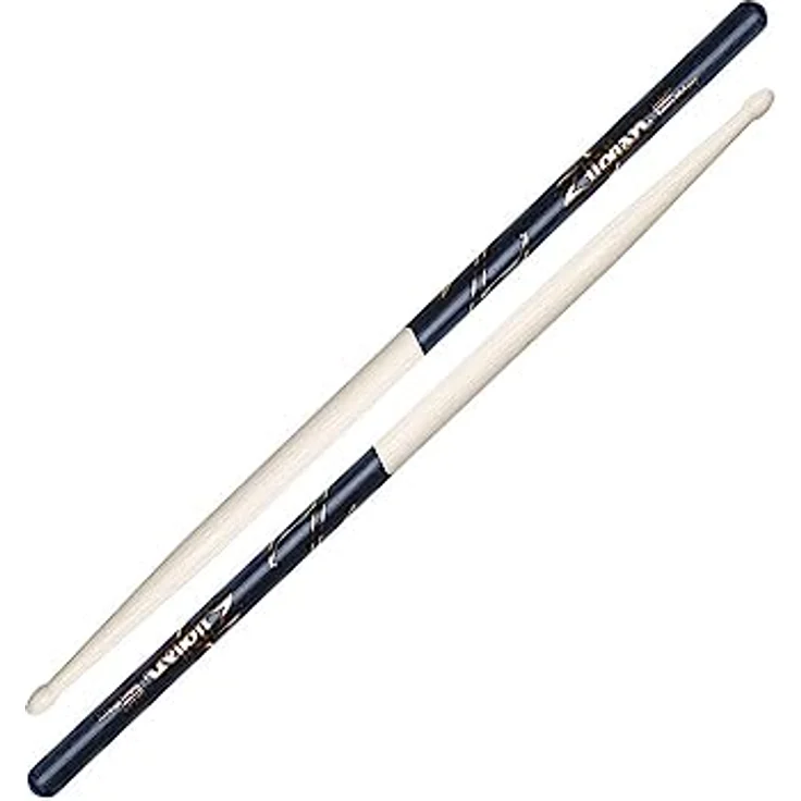 Zildjian 5A Black Dip Hickory Sticks, Holzkopf mit rutschfestem Gummiüberzug, schwarz – Bild 2