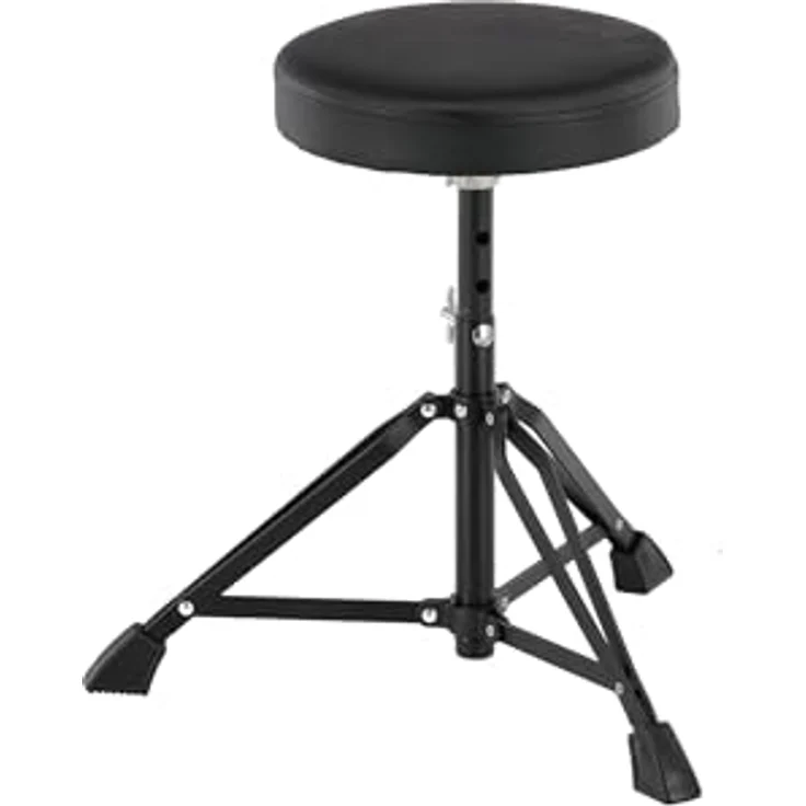 GEWA Schlagzeughocker PS805120, höhenverstellbar, runder Sitz, schwarz, doppelstrebig, robust und hochwertig – Bild 1