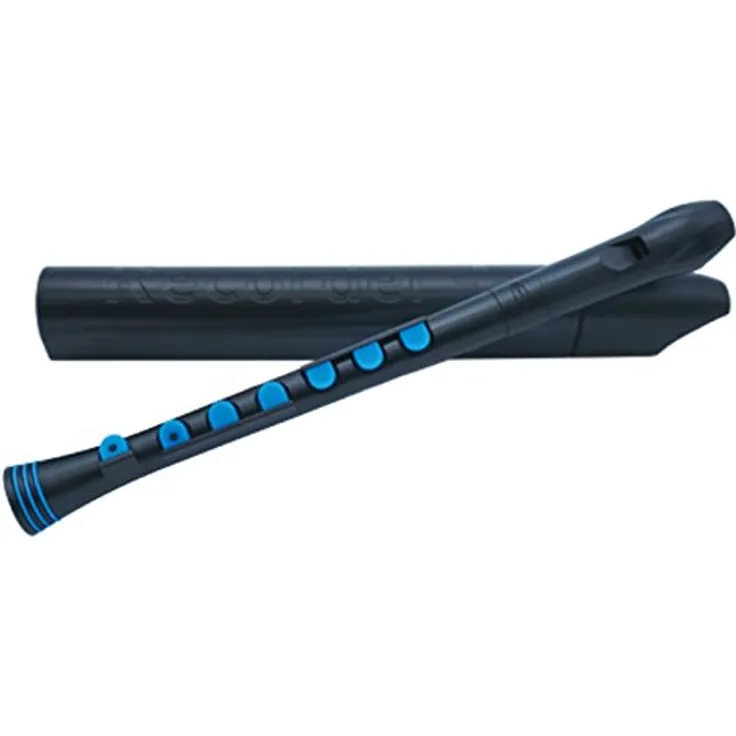 Nuvo Recorder+ Sopranblockflöte, deutsche Griffweise, C-Stimmung, schwarze Silikonklappen, schwarz-blau