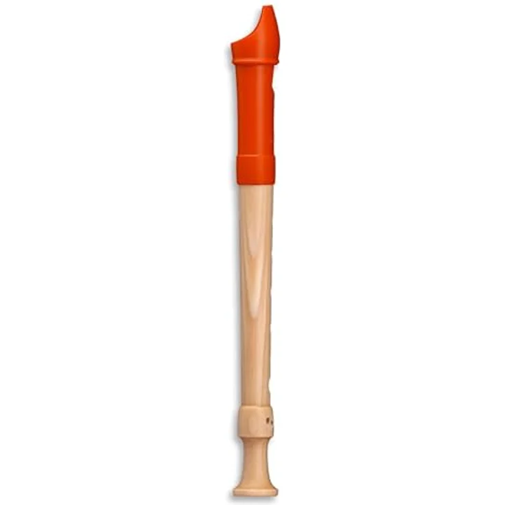 Mollenhauer 17214 Fipple Digi Soprano G DH, Sopranblockflöte in C mit Doppelloch, Kunststoffkopf, Ahornunterstück, orange – Bild 3