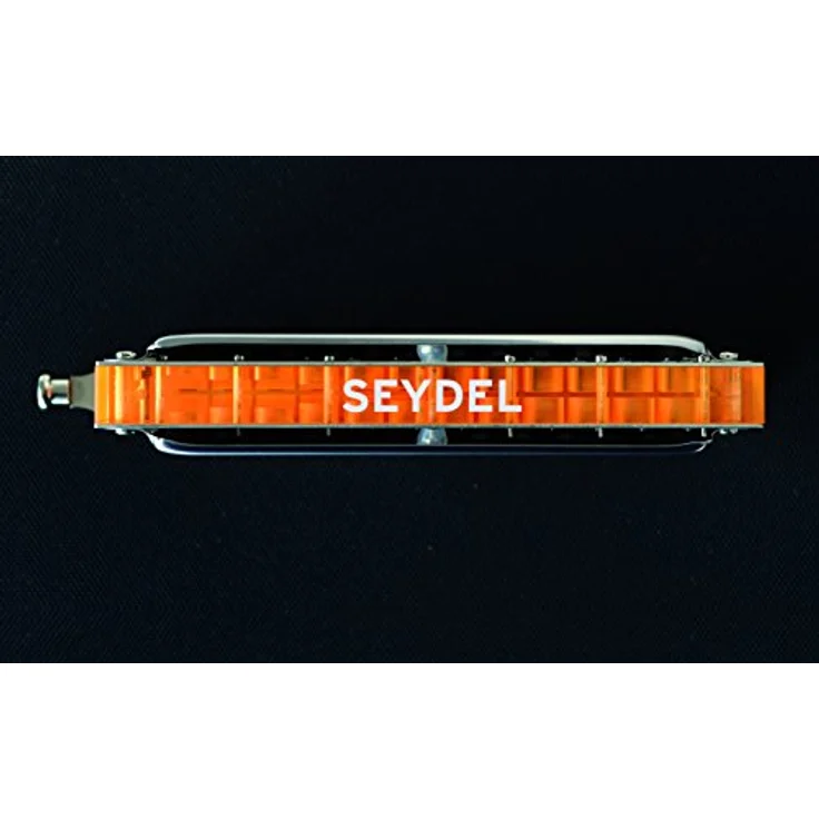 C.A. Seydel Söhne Chromatic de Luxe Steel C, Chromatische Mundharmonika mit 12 Kanälen, 48 Edelstahl-Stimmzungen, orangefarbenem Acryl-Kanzellenkörper und halbmondförmigem Mundstück, inkl. Mikrofaser-Reinigungstuch – Bild 4