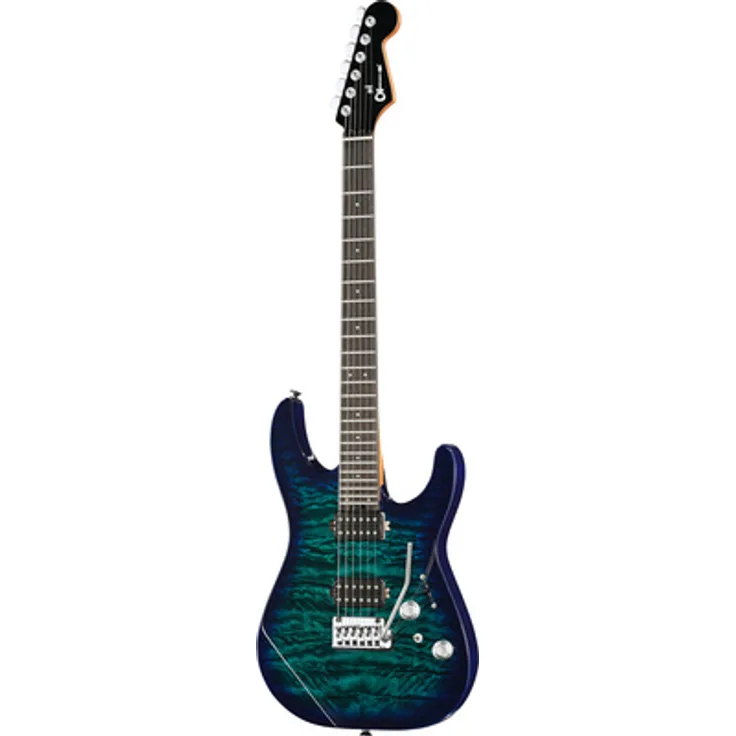 Charvel Pro Mod Plus DK24 CHLRN BRST, E-Gitarre mit Wölkchenahorn-Decke, Seymour Duncan Tonabnehmer, Chlorine Burst