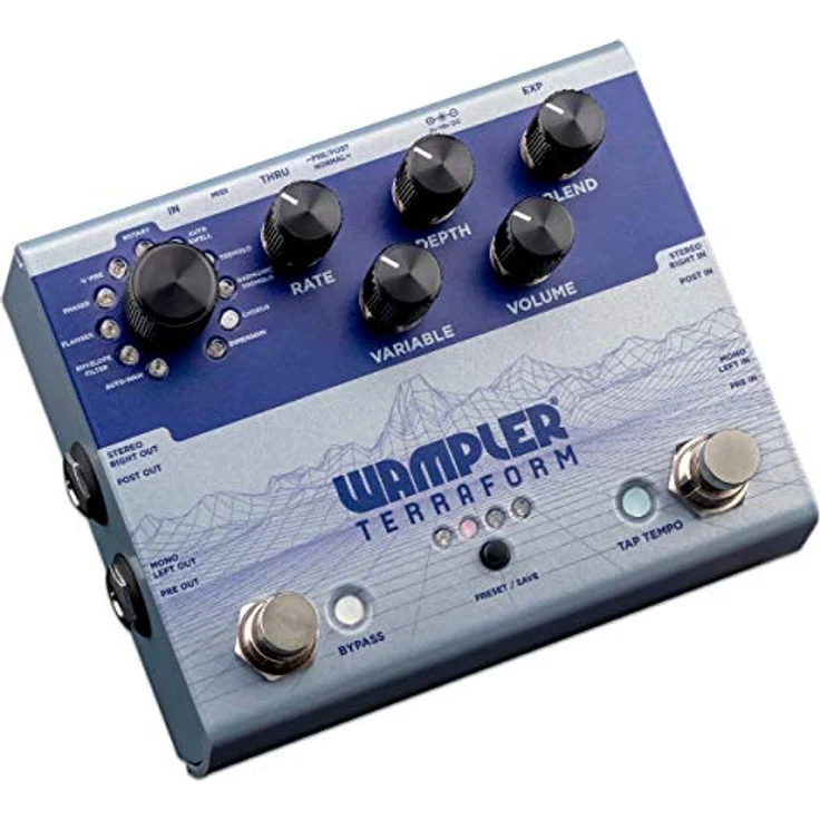 Wampler Terraform Modulator, Effektpedal mit 11 Modulationseffekten, 8 Presets, MIDI-Steuerung und True Stereo – Bild 3