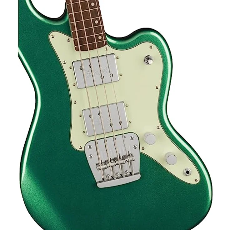 Squier Paranormal Rascal Bass HH SWG, E-Bass mit Pappel-Korpus, Ahorn-Hals, 2x Humbucker, Sherwood Green – Bild 4