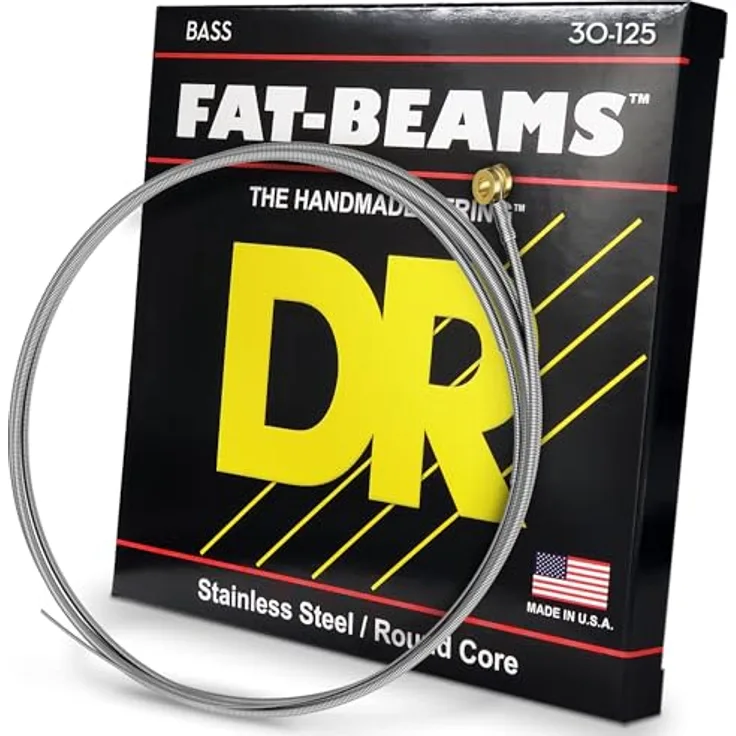 DR Strings Fat-Beams FB6-30, 6-saitiger E-Bass-Saitensatz aus rostfreiem Stahl, long scale medium gauges 30-45-65-85-105-125