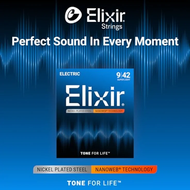 Elixir® Saiten E-Gitarrensaiten mit NANOWEB®-Beschichtung, Super Light (.009-.042), nickelbeschichtete Stahl-Wicklung – Bild 3