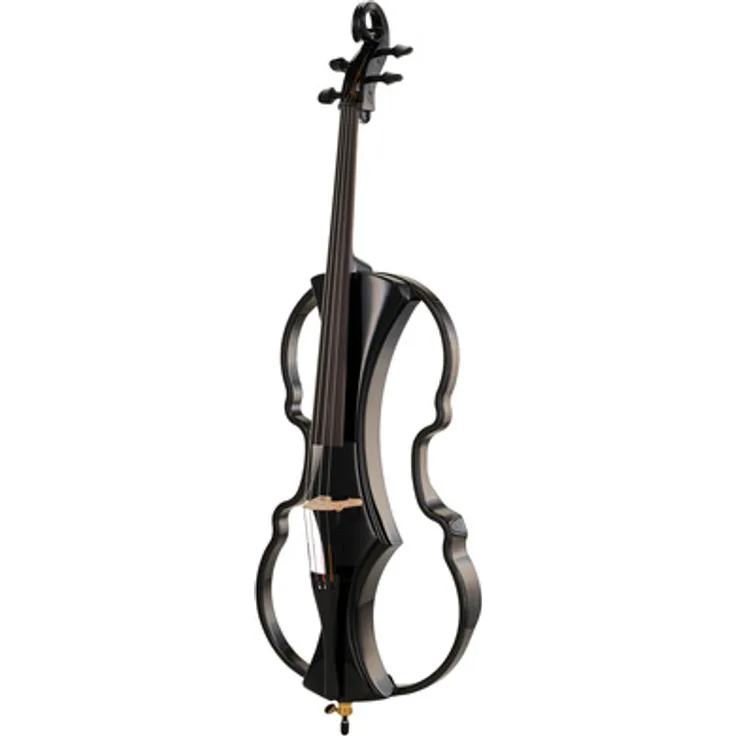 Gewa Novita 3.0 E-Cello, Schwarz Hochglanz, mit Carbonrahmen und Piezosystem für Playalongs