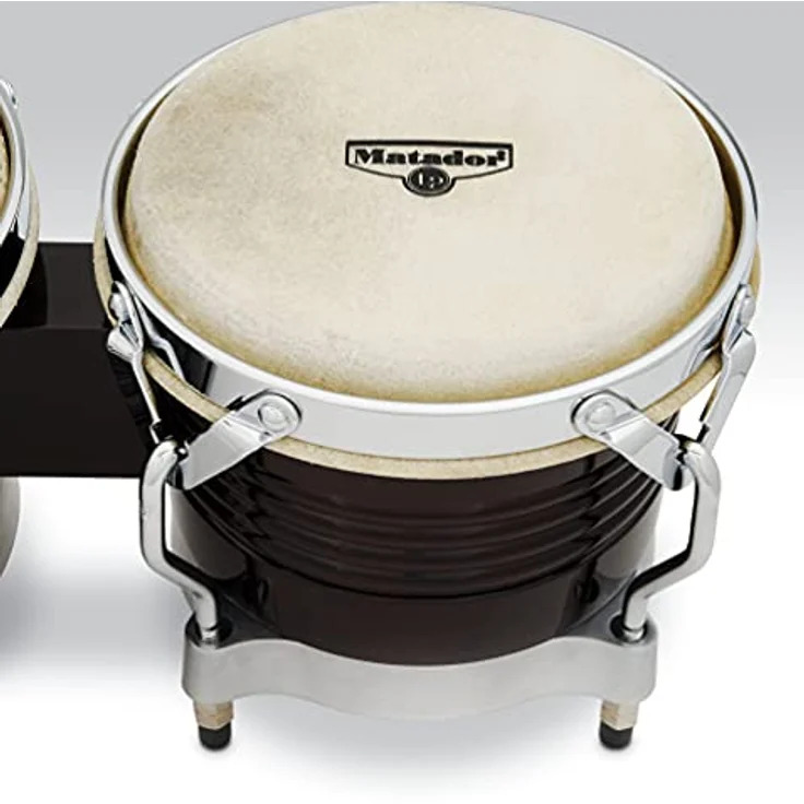 LP M201 Bongos Matador, 7 1/4" + 8 5/8" in Dunkelbraun, Siam Oak mit Traditional Rims und 4 Spannschrauben, Chrom-Hardware – Bild 3