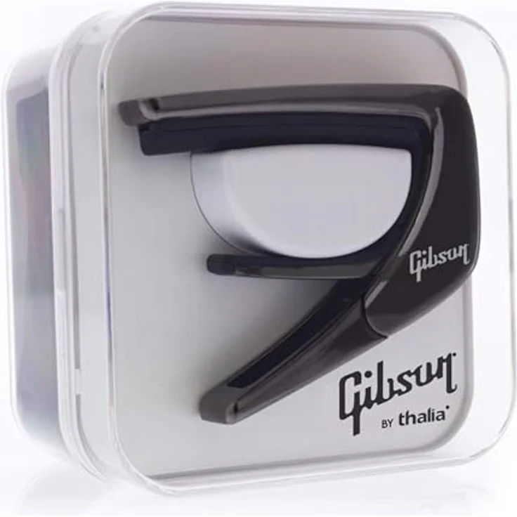Thalia Capo Hummingbird Black/Chrome, Kapodaster mit Gibson Hummingbird Einlage, Ein-Hand-Bedienung, schwarzes Chrom-Finish – Bild 3