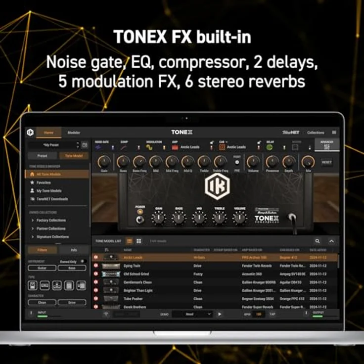 IK Multimedia ToneX One, Overdrive-Pedal mit AI Tone Modeling, 20 Presets, TRS mono/stereo Out und eingebautem Tuner – Bild 4
