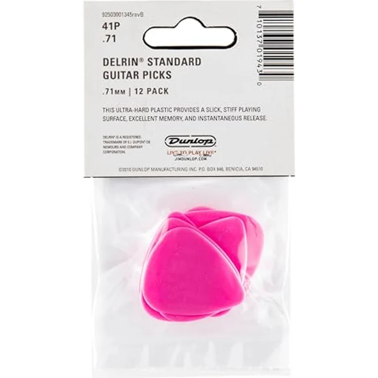 Dunlop Delrin 500 Pick Pink Set, Standard Plektrum, Stärke 0,71mm, 12 Stück – Bild 2