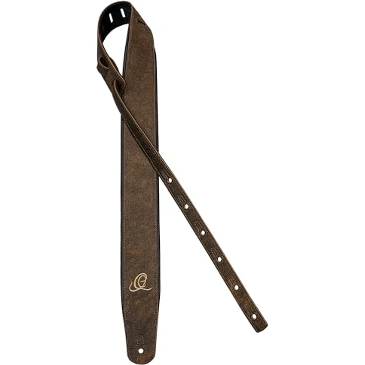 Ortega OSAR-3 Leather Strap BR, handgefertigter Leder-Gitarrengurt in Braun mit Schaumstoffpolsterung, Breite 70 mm, Länge bis 1450 mm – Bild 2