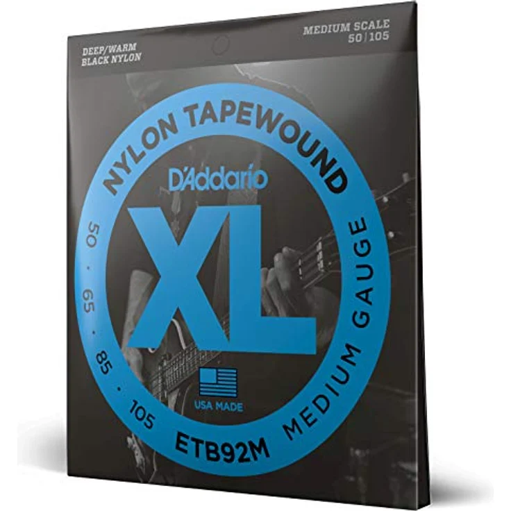 D'Addario ETB92M E-Bass Gitarrensaiten, umwickelt, mittlere Saitenstärke 50-105 für Akustikbass – Bild 1