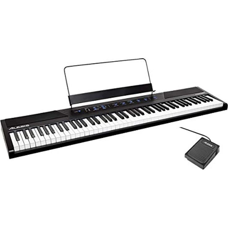 Alesis Concert, Digitalpiano mit 88 halbgewichteten Tasten, 10 integrierten Stimmen, 128 Noten Polyphonie, USB-MIDI, inkl. Sustain Pedal und Netzteil – Bild 1