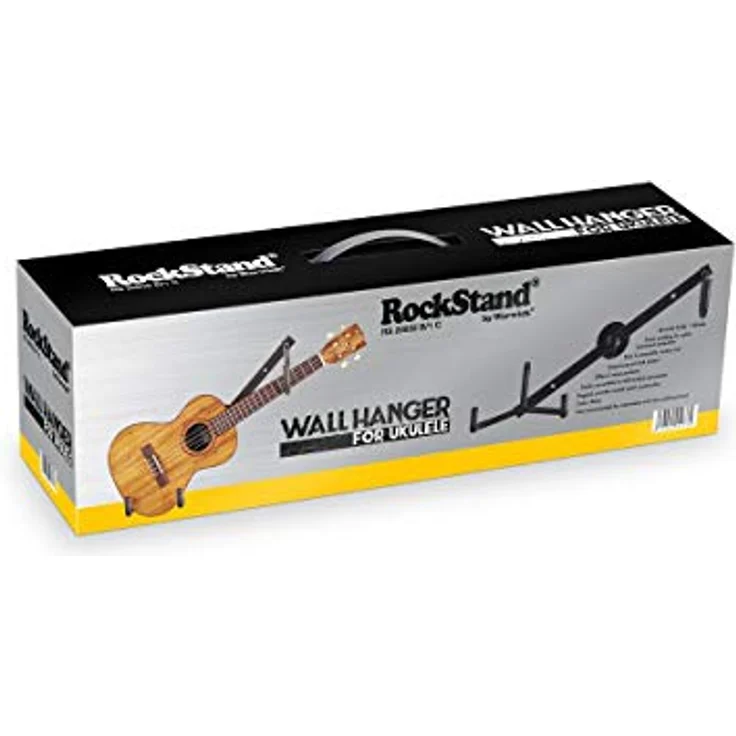 Rockstand Ukulele Wall Hanger, schwarzer Wandhalter für 1 Ukulele mit Schaumstoffpolsterung und Pin-Lock System – Bild 4