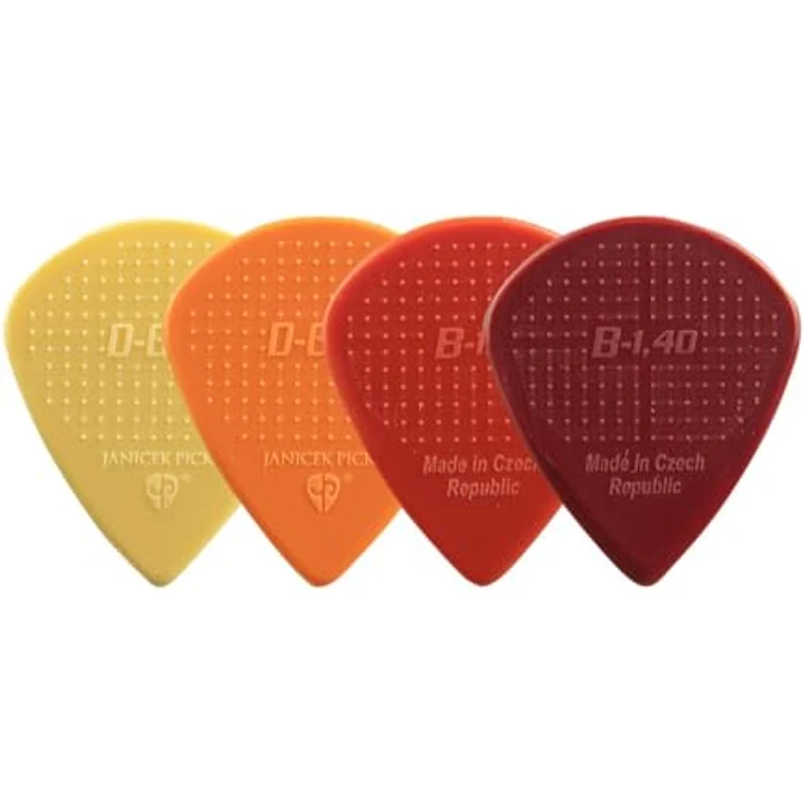 D-Grip Picks Jazz B Nylon Red, Plektrum mit 1,18 mm Stärke und 3D-Grip-Textur, 6er Pack – Bild 3