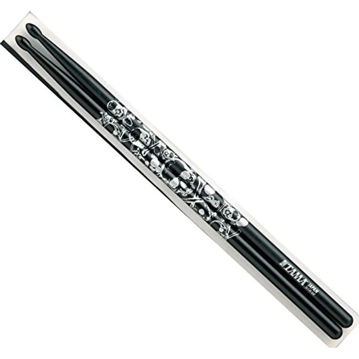 TAMA Stick of Doom Dumstick, Trommelstock Paar aus Eiche, Schwarz/Silber, 390mm Länge, 13mm Durchmesser