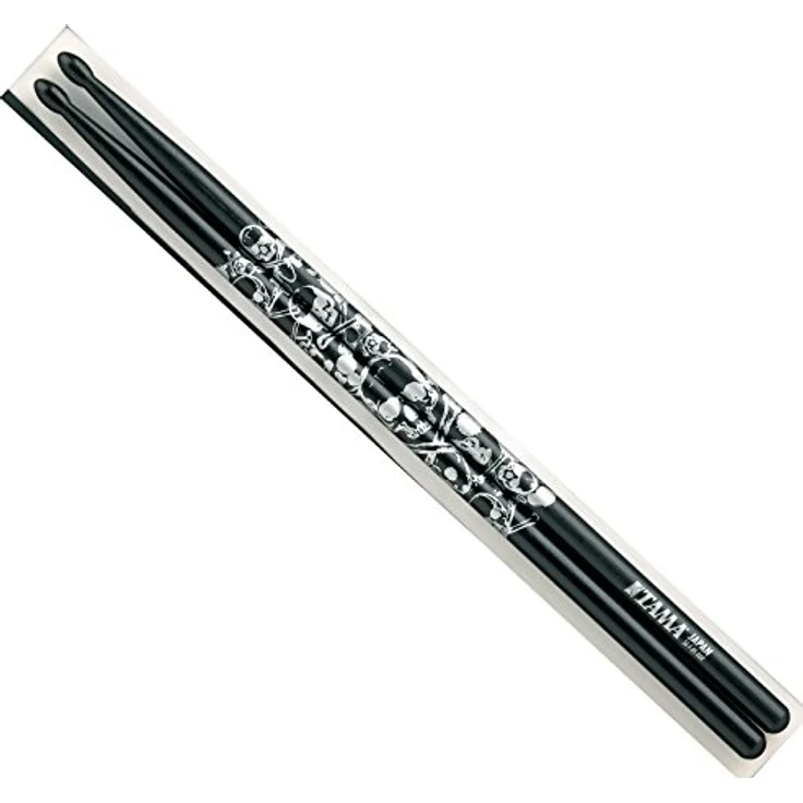 TAMA Stick of Doom Dumstick, Trommelstock Paar aus Eiche, Schwarz/Silber, 390mm Länge, 13mm Durchmesser