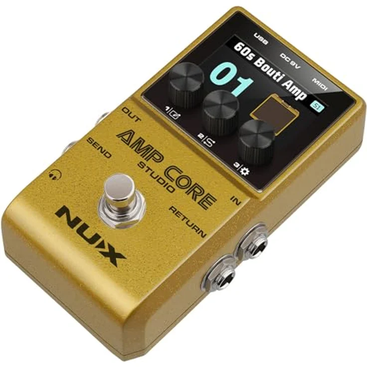 Nux Amp Core Studio, Amp Modeler und IR-Loader Effektpedal mit 26 Verstärkermodellen, 33 integrierten IRs und 12 benutzerdefinierten Slots, ultra-niedrige Latenz, Rauschunterdrückung und EQ-Funktionen – Bild 2