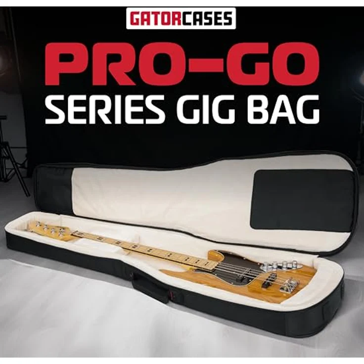 Gator G-PG Bass Guitar Bag, professionelles E-Bass Gigbag mit Micro-Fleece Interior, abnehmbaren Rucksacktrageriemen, in schwarz – Bild 8