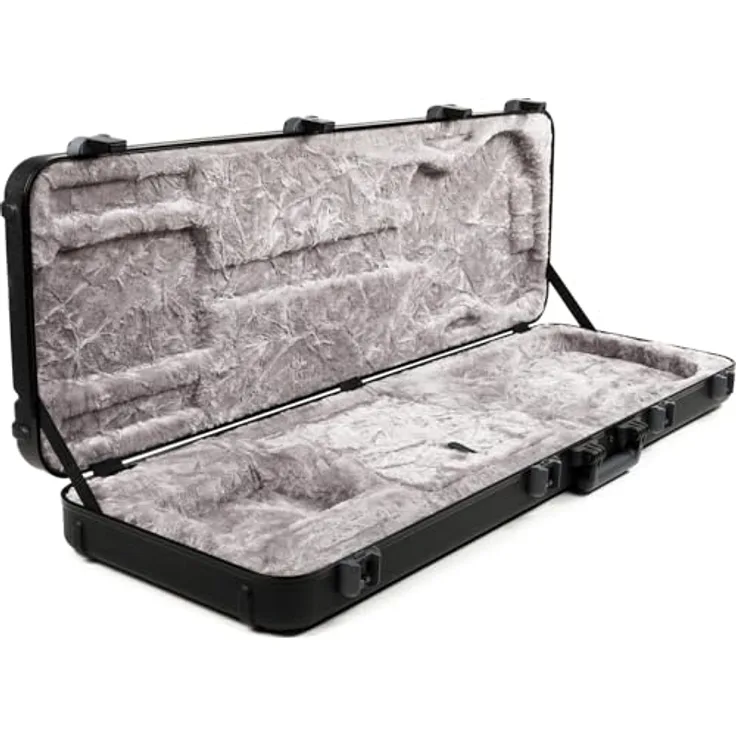 Fender Deluxe Molded Bass Case, Gitarrenkoffer für E-Bass Jazz und B-Bass, TSA Verriegelung, ATA Polyethylen, hochwertiger Polyester Plüsch, Ergo-Griff