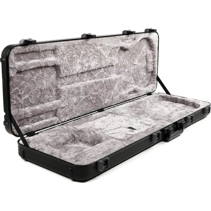 Fender Deluxe Molded Bass Case, Gitarrenkoffer für E-Bass Jazz und B-Bass, TSA Verriegelung, ATA Polyethylen, hochwertiger Polyester Plüsch, Ergo-Griff – Bild 1
