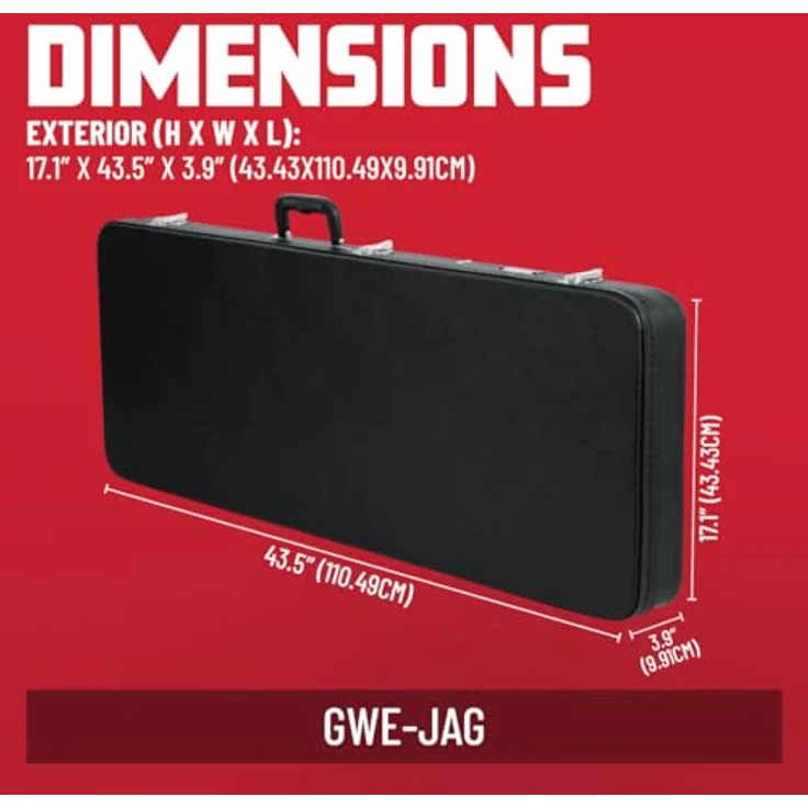 Gator GWE-JAG Gitarrenkoffer für Jaguar/Jazzmaster Modelle, schwarz, abschließbar mit plüsch ausgekleidetem Innenraum – Bild 7