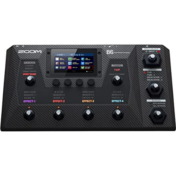 Zoom B6 Bass-Multieffektprozessor Pedalboard mit 9 Fußschaltern, Touchscreen, DI-Boxen, Looper und USB-Audiointerface für Studio & Bühne – Bild 4