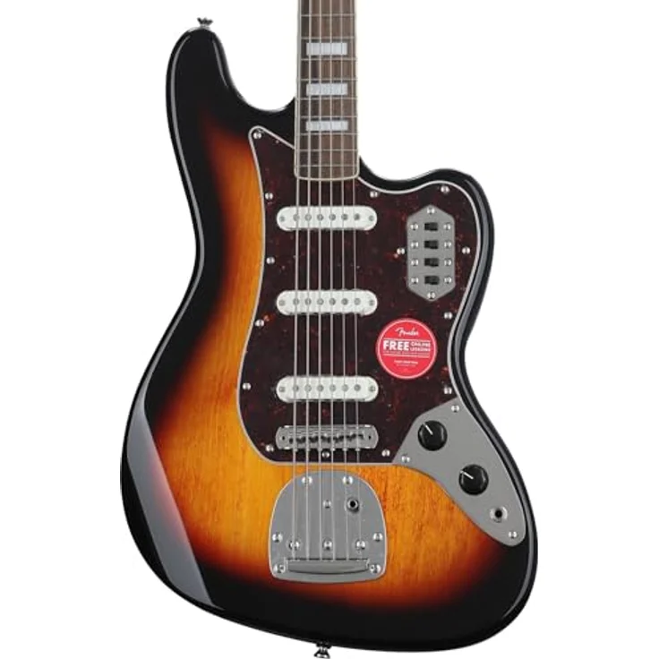 Squier Classic Vibe Bass VI LRL 3TS, 6-saitiger E-Bass mit Pappel-Korpus, Ahorn-Hals, Indischem Lorbeer-Griffbrett, 3-Color Sunburst – Bild 4