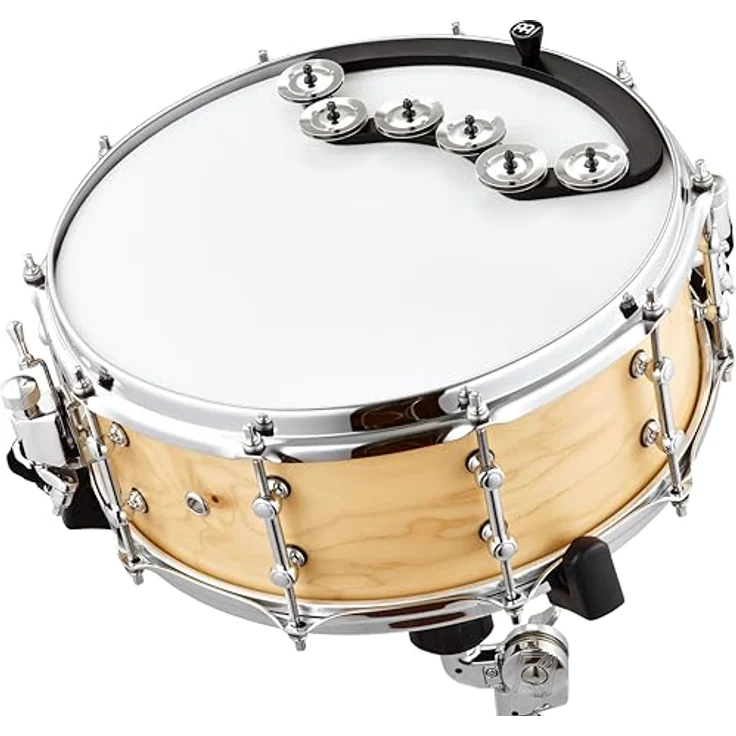 Meinl BBTA2-BK Backbeat Tambourine, montierbar an 13"-14" Kessel, 6 Paar Edelstahl-Schellen, schwarz – Bild 2