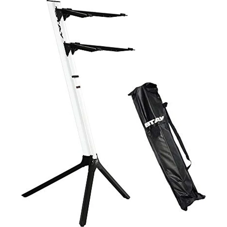 STAY MUSIC Keyboard Stand Slim 1100/02, ultraleichter 2-stufiger Aluminium Keyboardständer, höhenverstellbar bis 1100 mm, für 61-Tasten-Tastaturen bis 10 kg – Bild 1