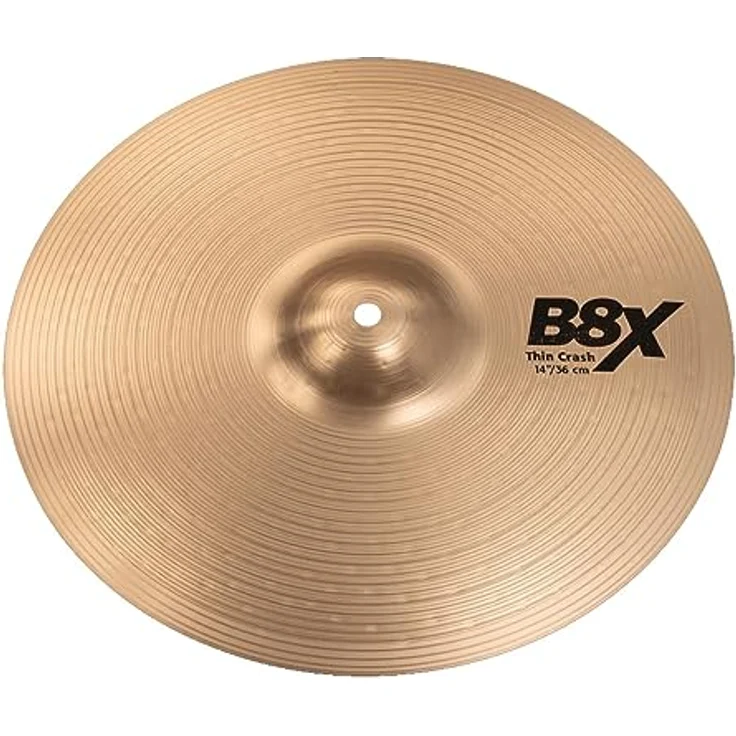 Sabian 14" B8X Thin Crash, Schlagzeugbecken aus B8 Bronze mit gehämmerter Glocke und natürlichem Finish, warmer und komplexer Sound – Bild 1