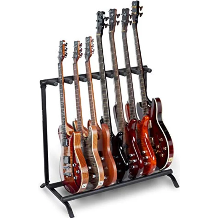 Rockstand RS20882, 7er Multiständer für Gitarren und Bässe, Maße 81 x 46,5 x 73,5 cm, nicht für Nitrolack geeignet – Bild 5