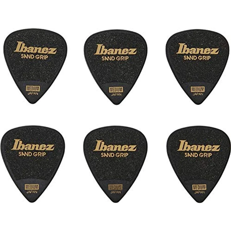 Ibanez PPA14MSG-BK Pick Set 0,80 mm, Teardrop Plektren mit Medium Sand Grip, 6 Stück, schwarz – Bild 2