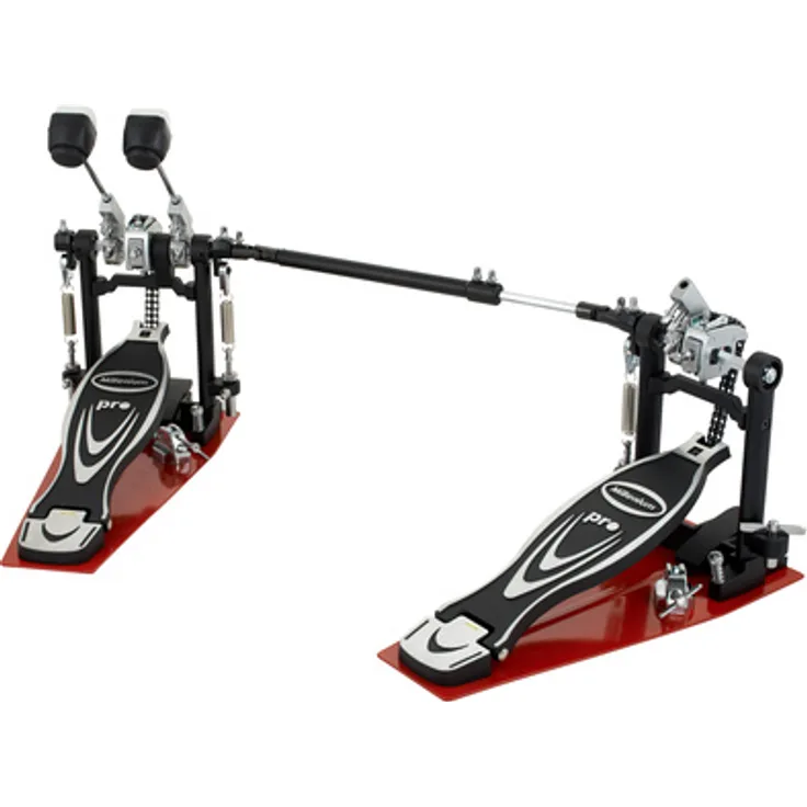 Millenium PD-222 Pro Serie BD Pedal Left, Doppel Bass Drum Pedal für Linksfüße mit Aluminium Scharnier und einstellbarem Federzug