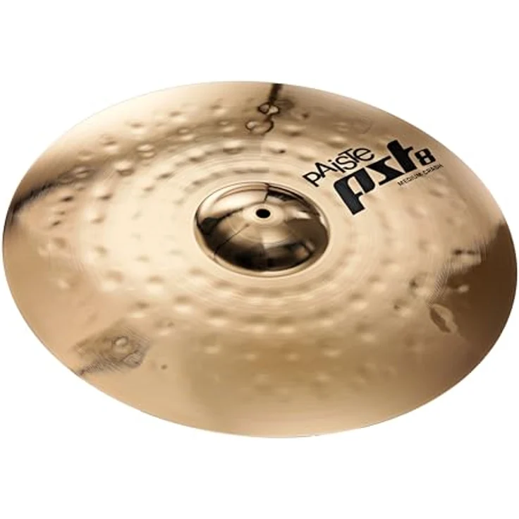 Paiste 16" PST8 Reflector Medium Crash, voluminöses Schlagzeugbecken mit klaren Klang, traditioneller Handhämmerung und Reflector Finish – Bild 1