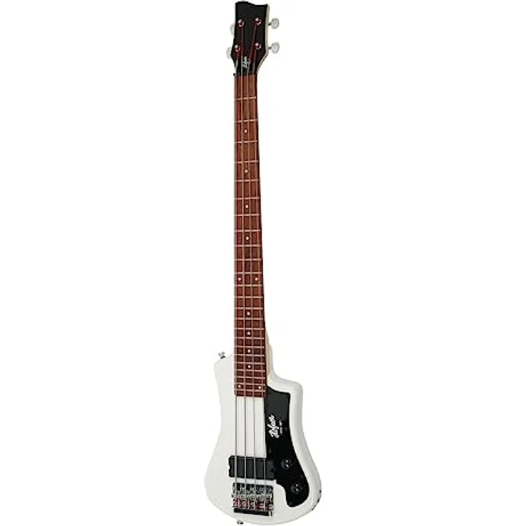 Höfner Shorty Bass Signal White, E-Bass mit Linde Korpus, Ahorn Hals, 24 Bünden und Humbucker Pickup, Short Scale 30"