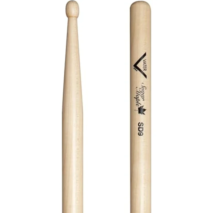 Vater SD 9 Drumsticks, Sugar Maple Holz, ovaler Kopf, 16 1/4 Zoll Länge, 0,610 Zoll Durchmesser – Bild 1