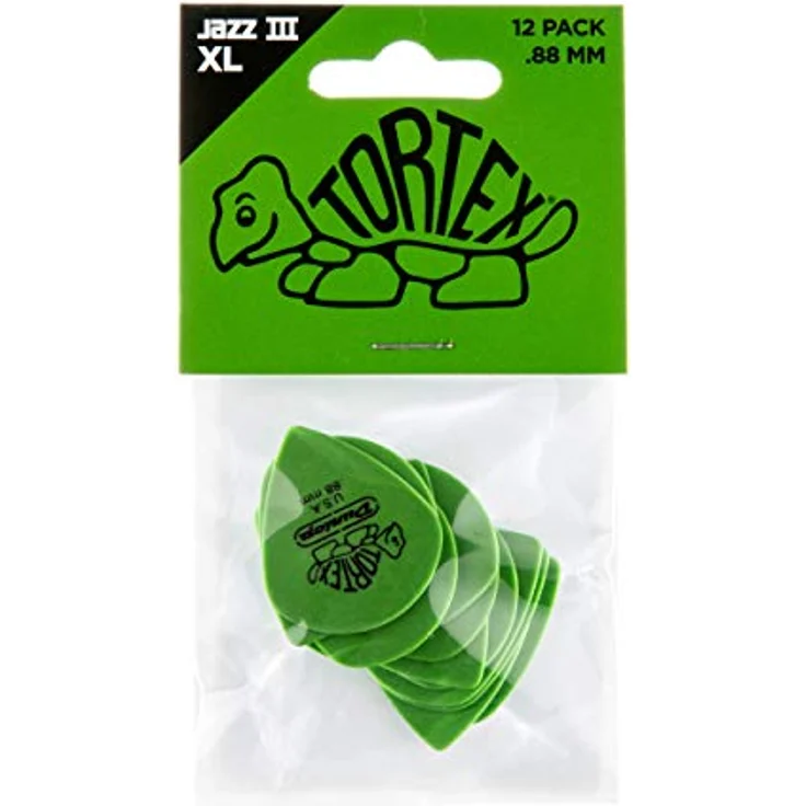 Jim Dunlop Tortex Jazz III XL Plektrum, 0,88mm, 12 Stück, heller Klang und aggressive Angriffs-Kante – Bild 5