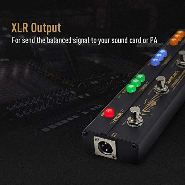 SONICAKE Multi Effektpedal für Gitarre & Akustikgitarre, DI Box mit XLR Ausgang, analoger Vorverstärker, Chorus, Delay, Reverb, Sonic Wood – Bild 5