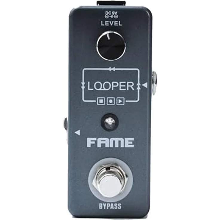 Fame Looper Effektgerät für Gitarren, Kompakter Loop Recorder mit 10 Minuten Aufnahmezeit, Unbegrenzte Overdubs, Fußtaster-Bedienung