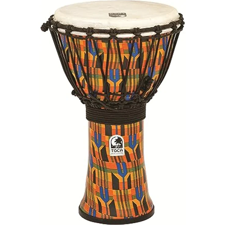 Toca SFDJ-9K 9" Freestyle Djembe, Kente Farbe, Schnurspannung, Kunststoffkessel mit Ziegenfell – Bild 2