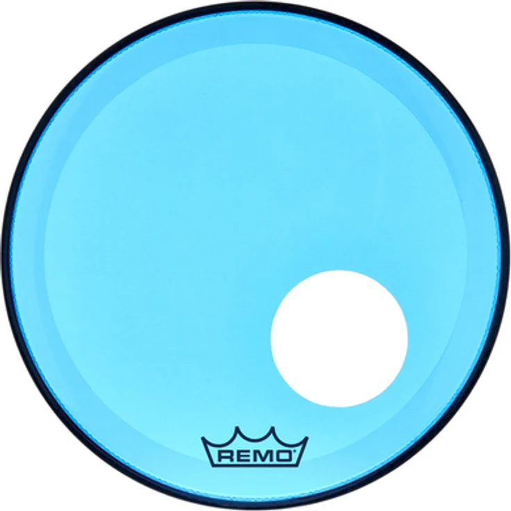 Remo 18" P3 Colortone Reso Blue, Schlagzeugfell mit 5" Mikrofonloch und Dämpfungsring, blau – Bild 1