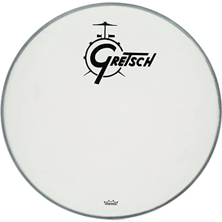 Gretsch Drums 20" Bass Drum Head, Weiß mit Gretsch Logo, einlagig, ohne Loch – Bild 2
